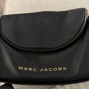 Marc Jacobs Black Leather Bag with Gold Details